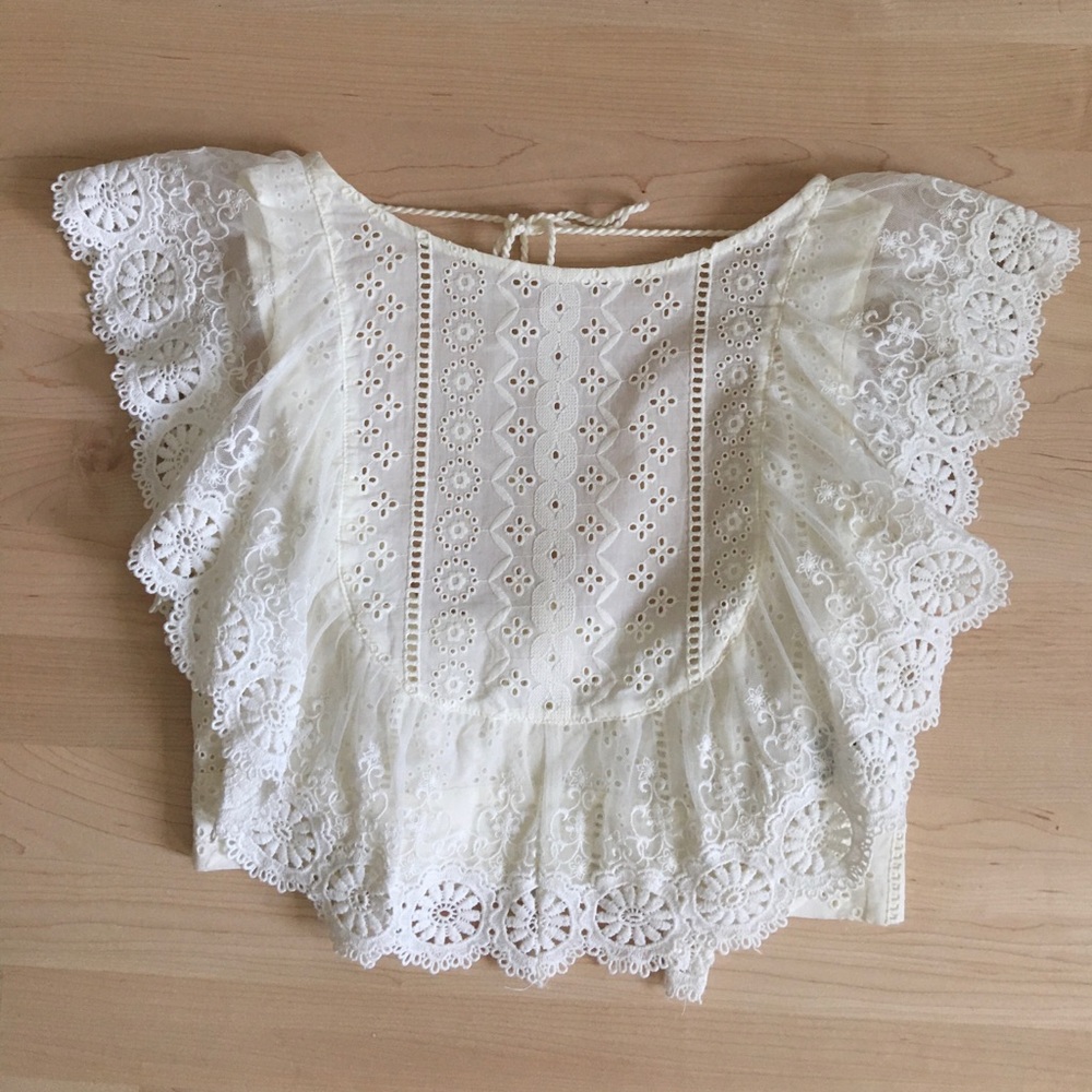 Altar'd State, Lace/Eyelet Crop Top, S NWOT